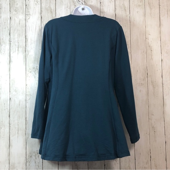 Denim & Co Active French Terry Zip Front Fit & Flare Jacket Medium - Picture 2 of 6